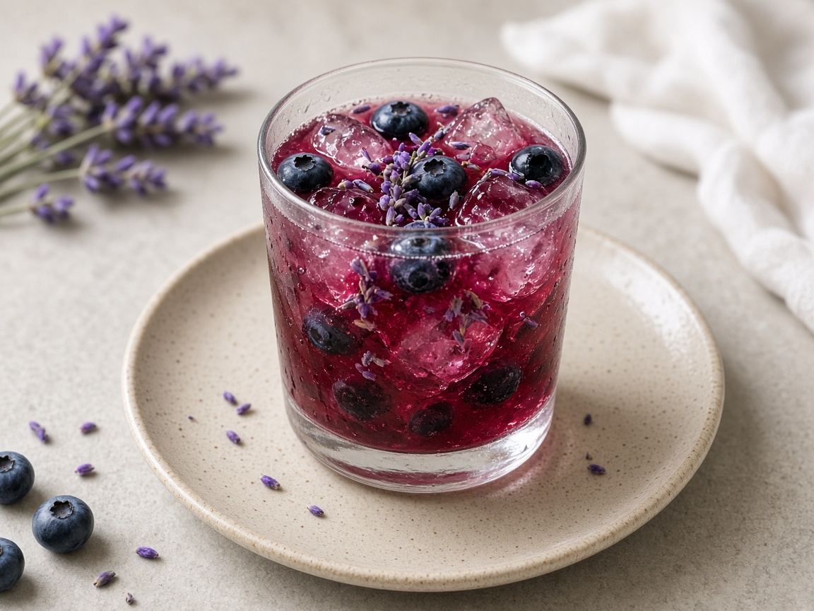 Agua de arándano y lavanda