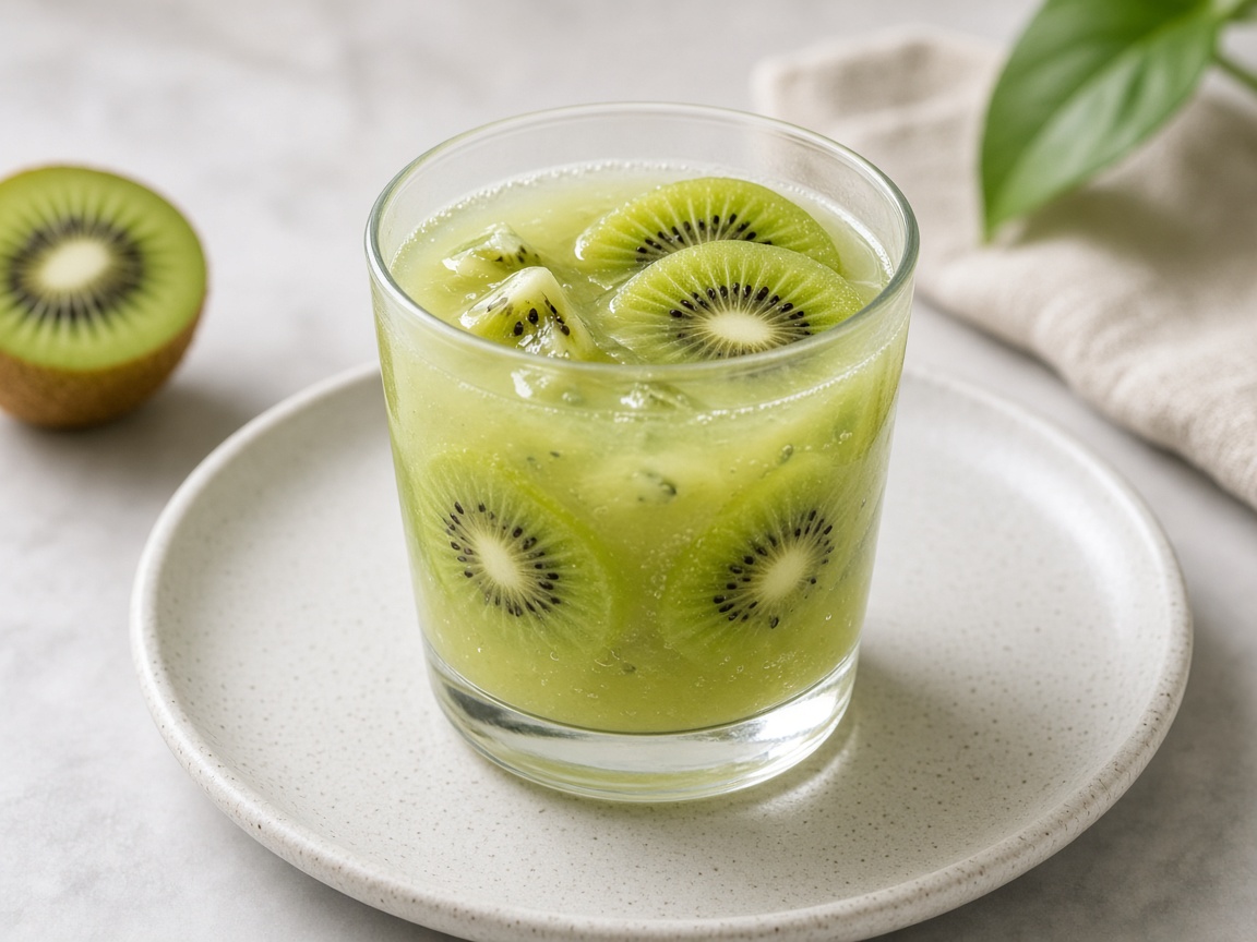 Agua de coco y kiwi