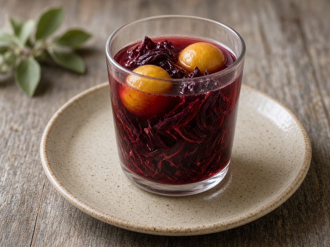 Agua de jamaica y tejocote