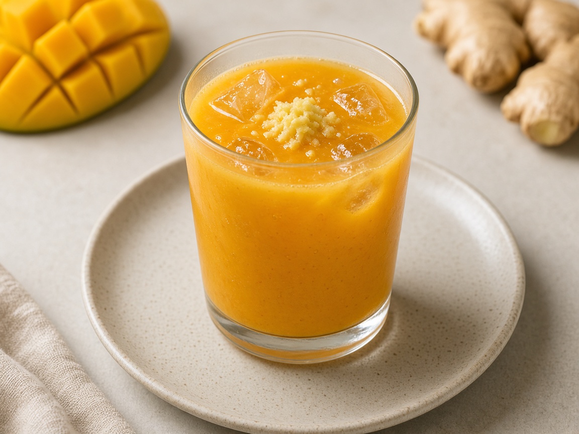 Agua de mango y jengibre
