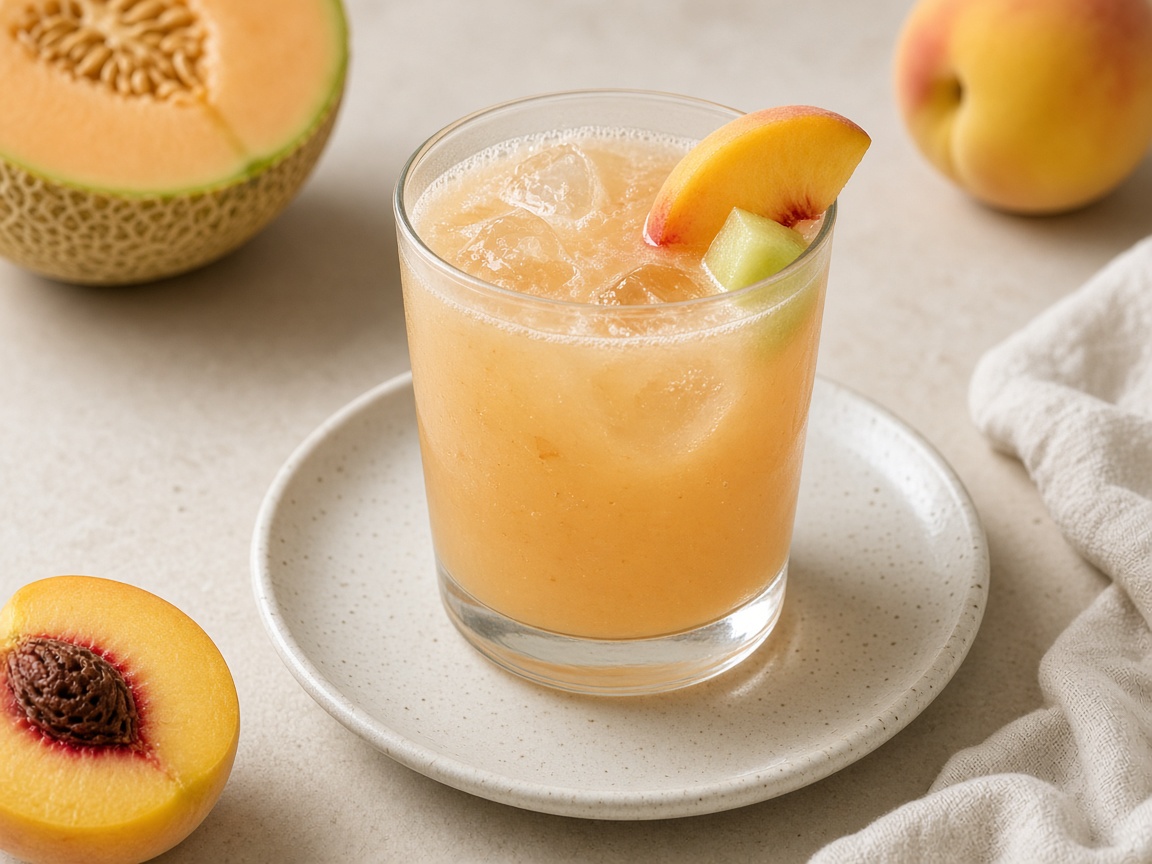 Agua de melón y durazno