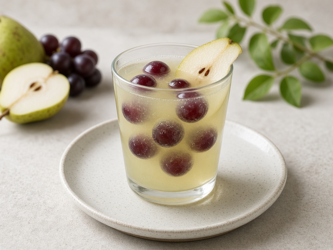 Agua de pera y uva