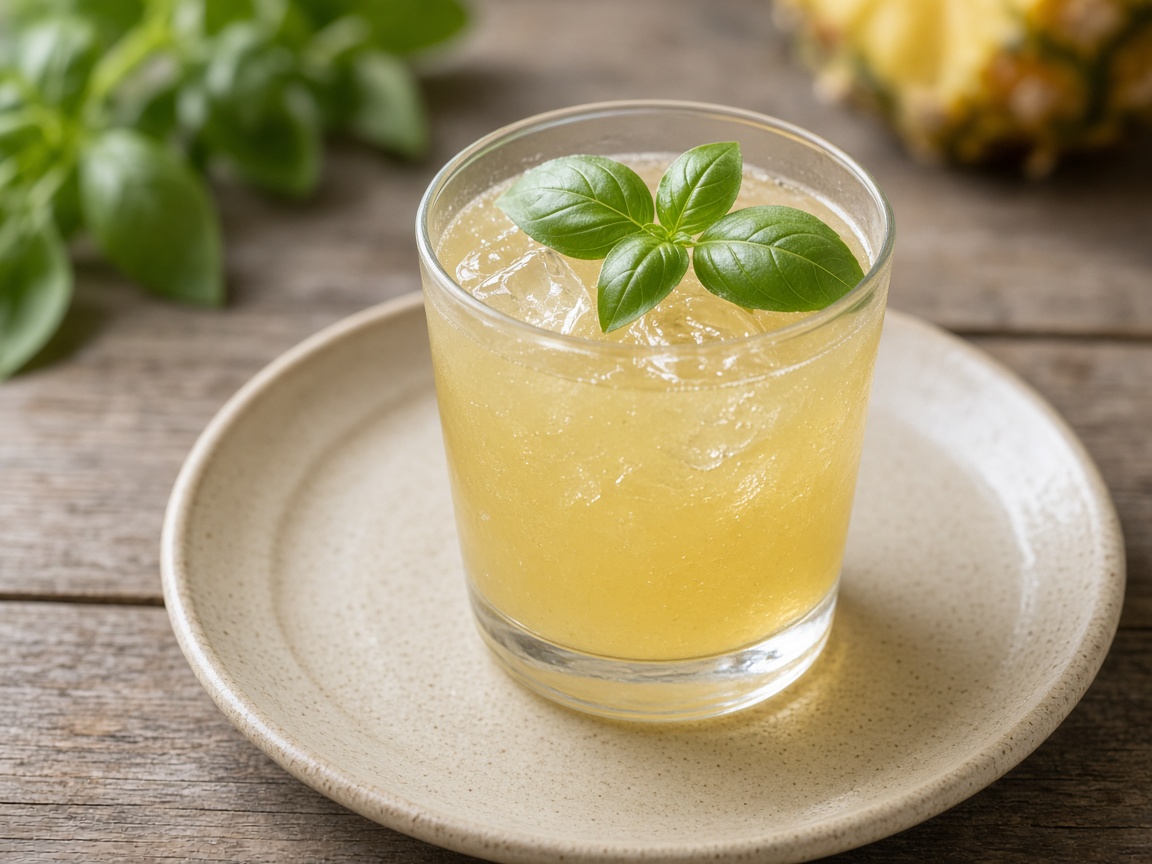 Agua de piña y albahaca