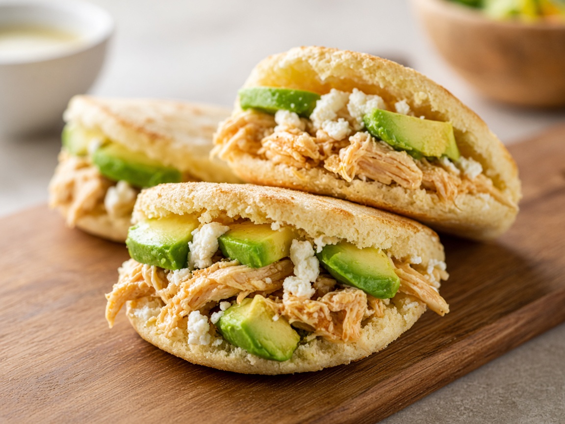 Arepas de pollo y aguacate