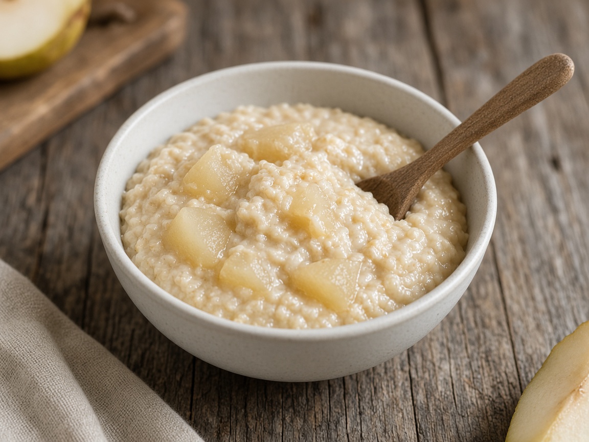 Avena con pera cocida