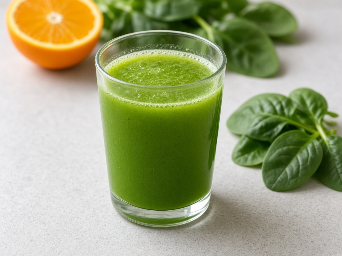 Jugo de espinaca y naranja