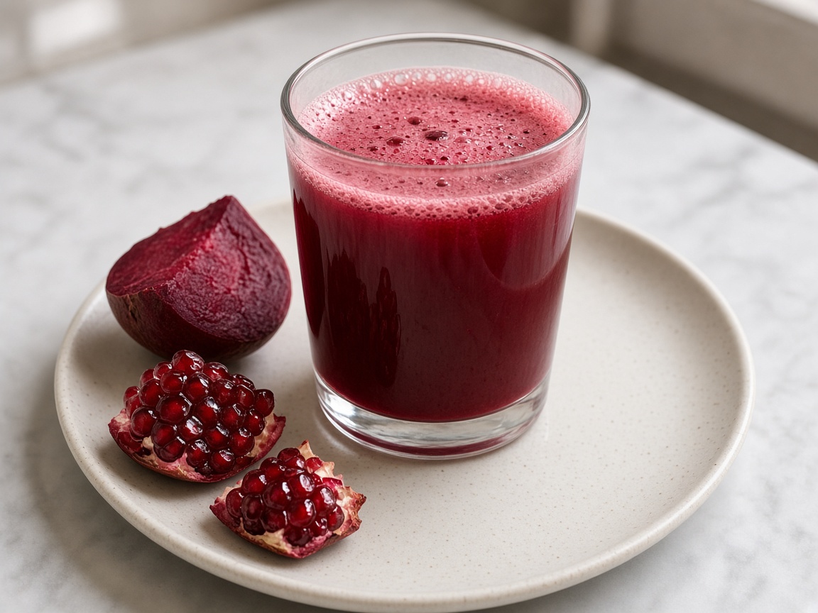Jugo de granada y betabel