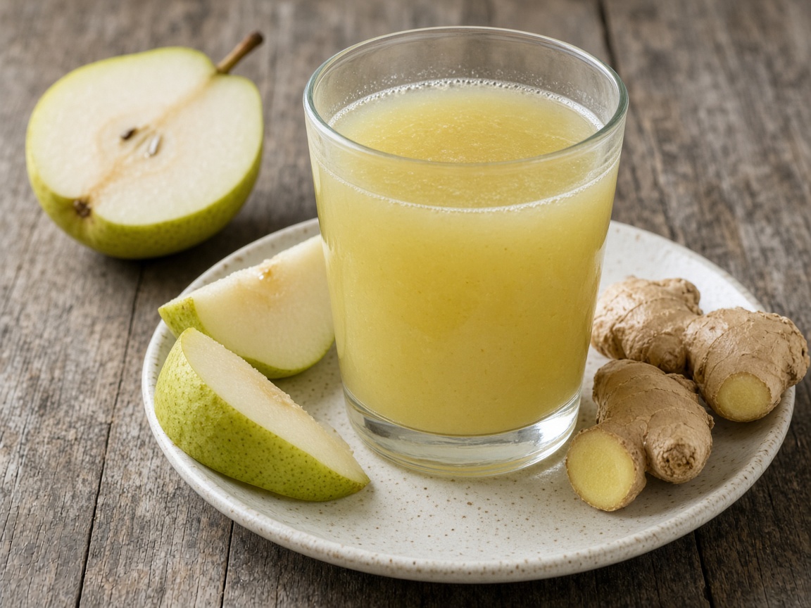 Jugo de pera y jengibre