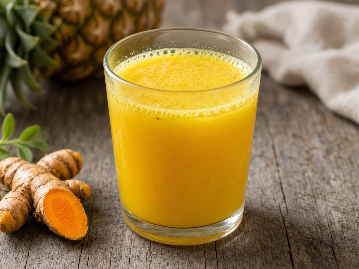 Jugo de piña y cúrcuma