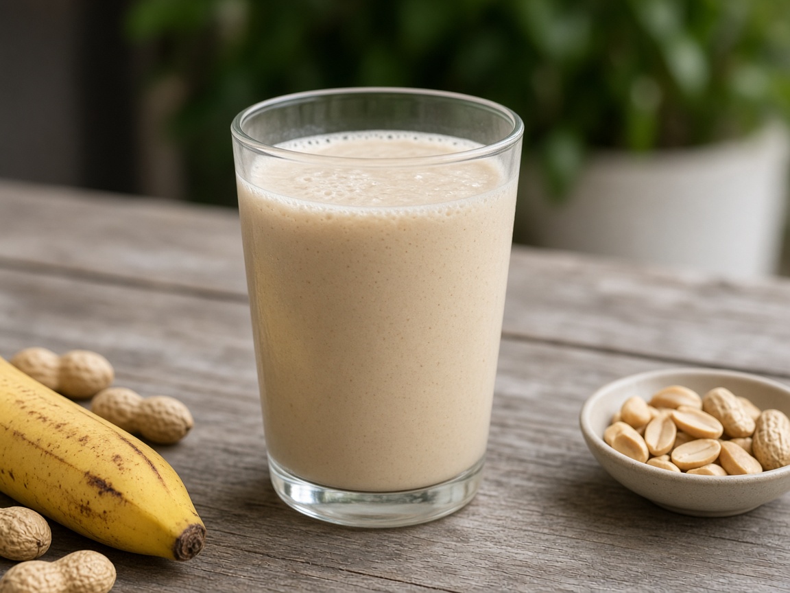 Licuado de plátano y cacahuate