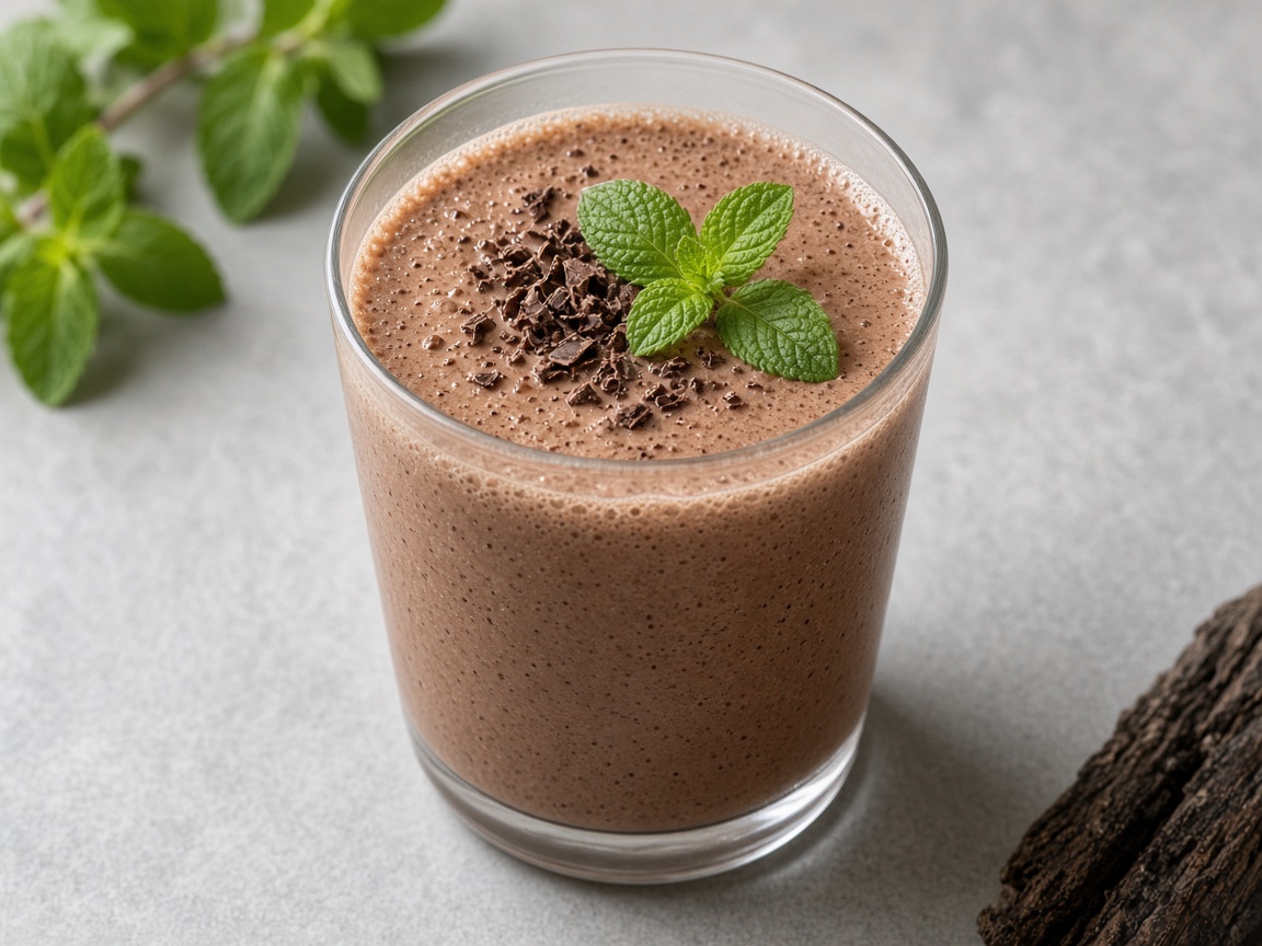 Licuado de cacao y menta
