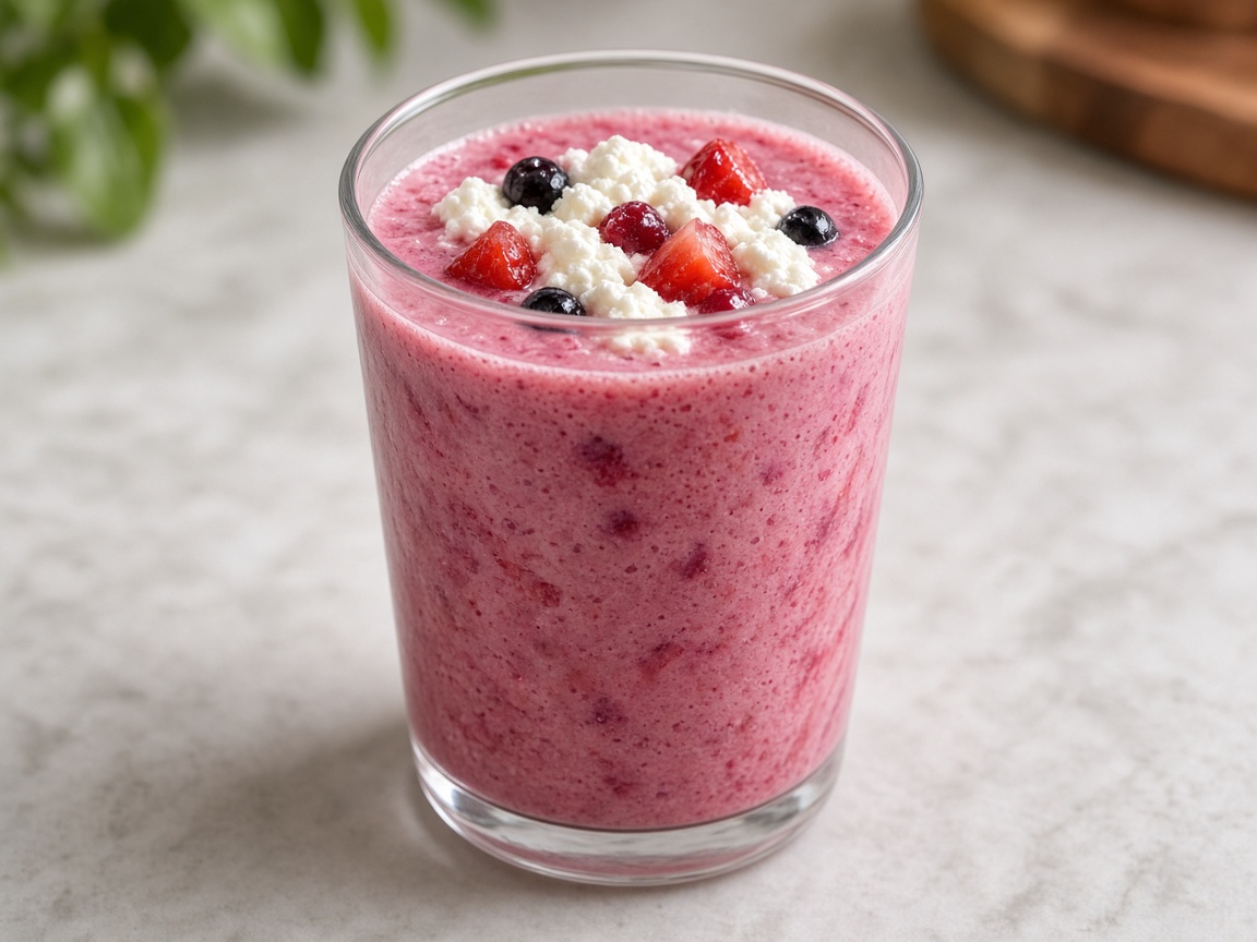 Licuado de frutos y requesón