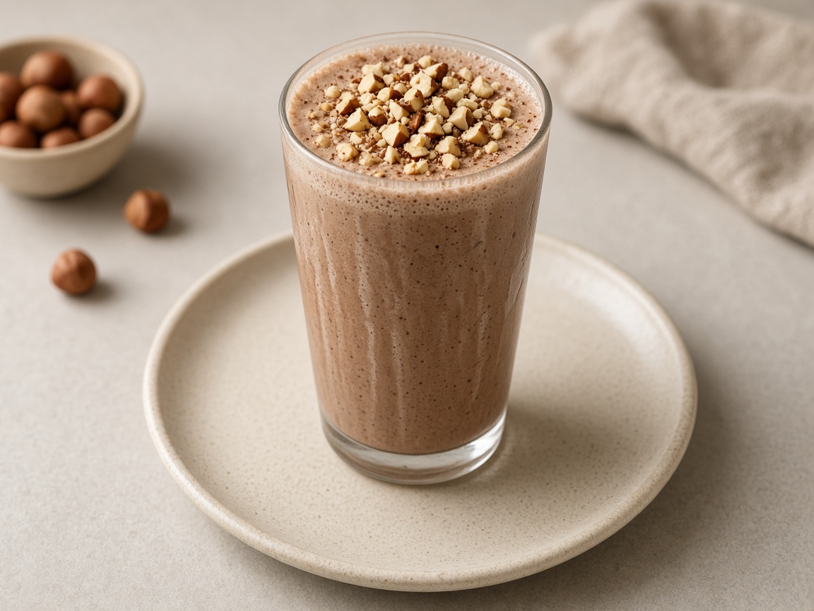 Malteada de avellana y chocolate