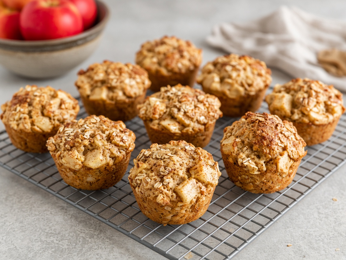 Muffins de avena y manzana