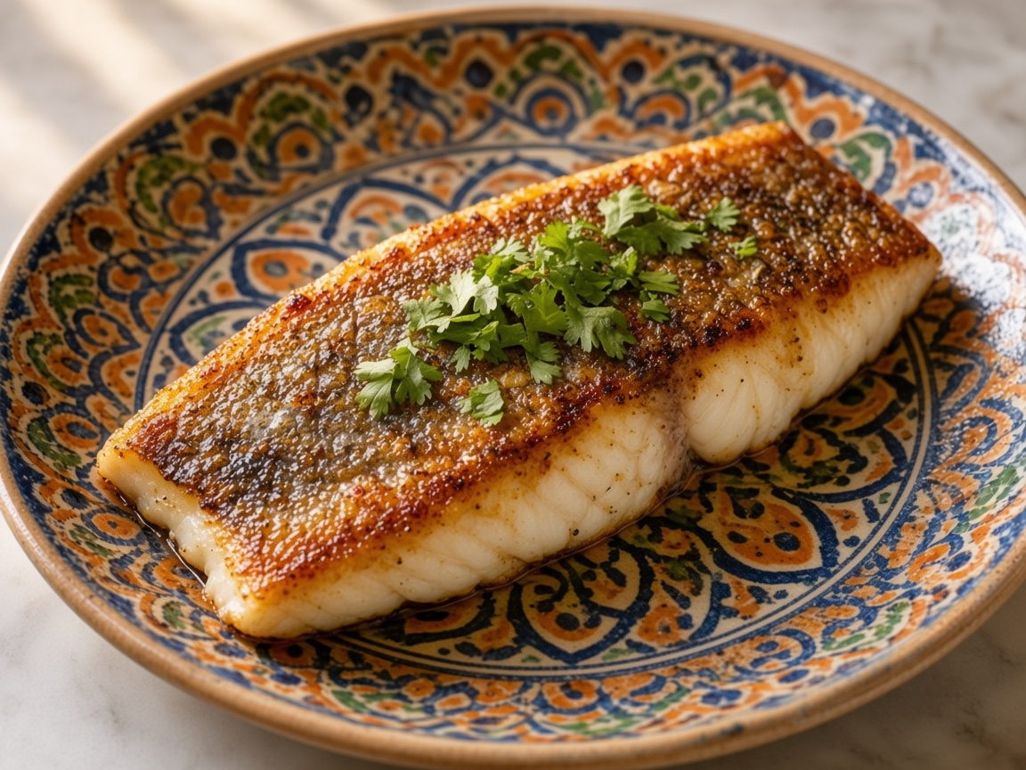 Pescado al cilantro en la parrilla