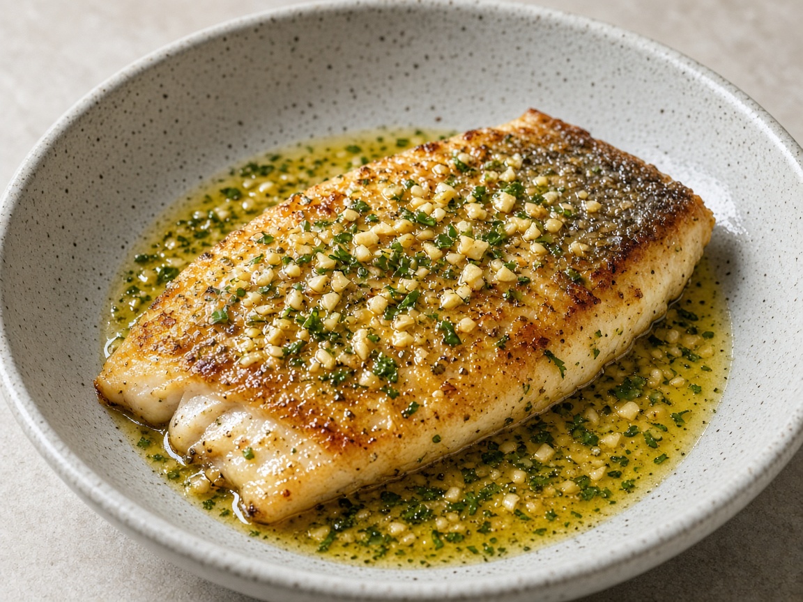 Pescado al mojo de ajo