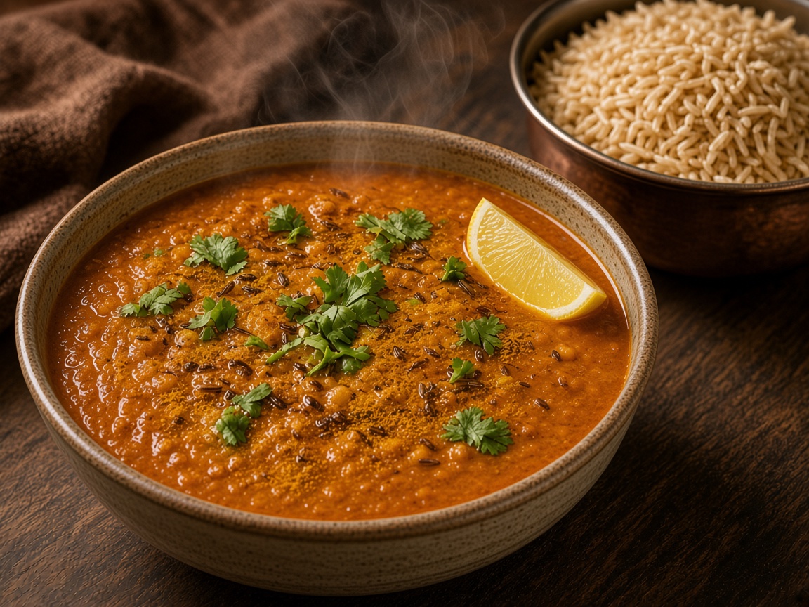 Sopa de lenteja roja