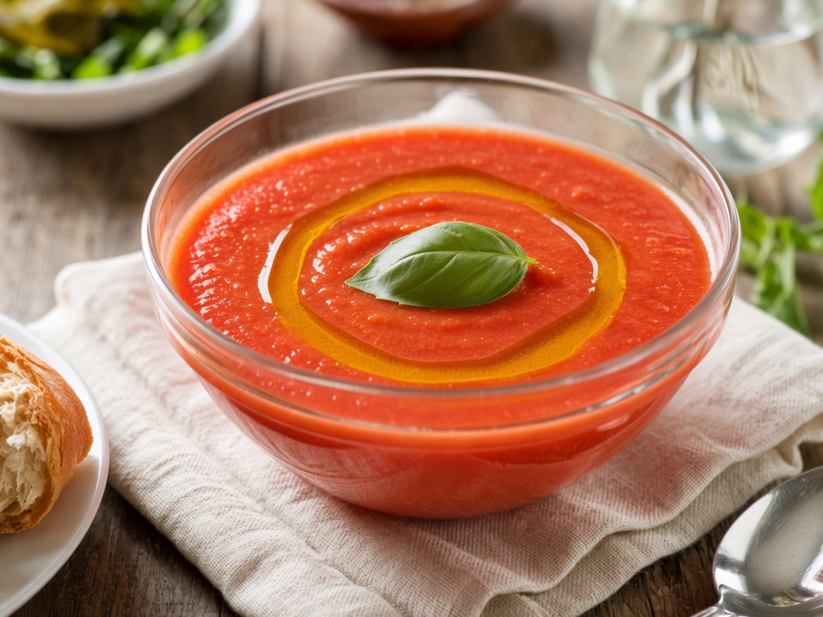 Sopa de tomate asado